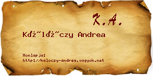 Kálóczy Andrea névjegykártya